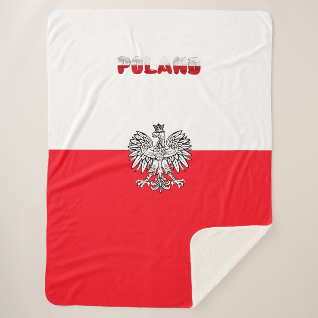 Polish flag sherpa blanket (Front)
