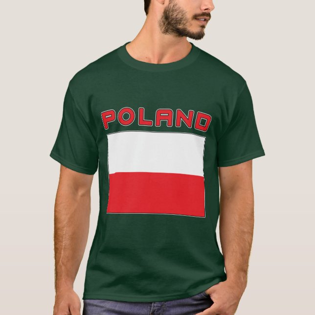 Polish Flag With Poland T-Shirt (Front)