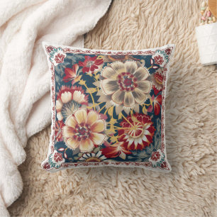 Polish Floral Stamp – Intricate Flower Pattern Cushion