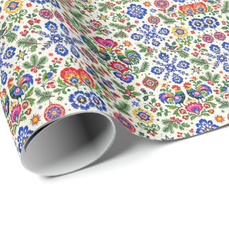 Polish Folk Art Christmas Wrapping Paper