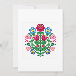 Polish Folk Art Colourful Greeting Card 