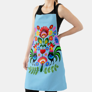 Polish folk art - floral embroidery pattern apron