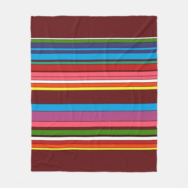 Polish folk art striped textile Fleece Blanket (Front)
