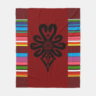 Polish folk art striped textile parzenica fleece blanket