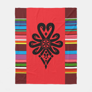 Polish folk art striped textile parzenica fleece blanket