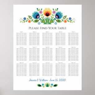 Polish Folk Flowers Lavender and Yellow Poster