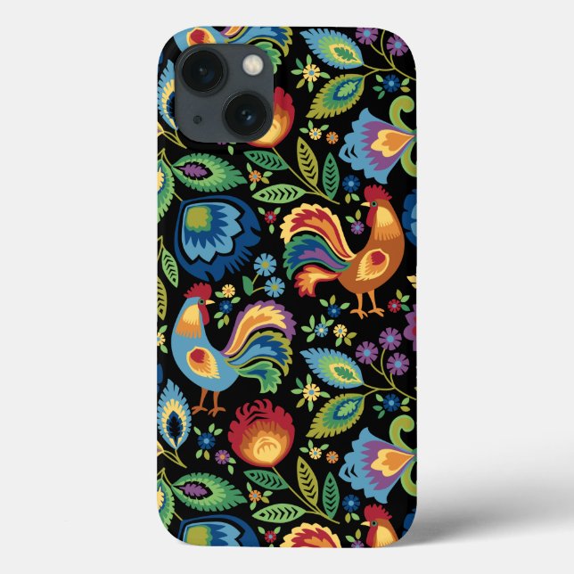 Polish Folk Roosters iPhone Case (Back)