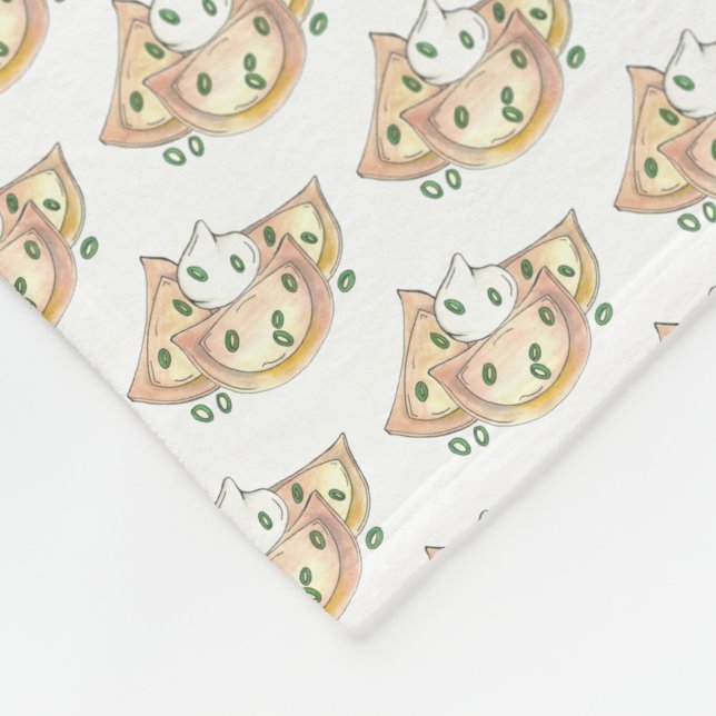 Polish Food Pierogi Dumplings Slovakian Pierogies Fleece Blanket (Corner)
