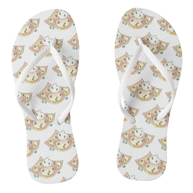 Polish Food Pierogi Dumplings Slovakian Pierogies Jandals (Footbed)