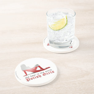Polish Girl Silhouette Flag Coaster