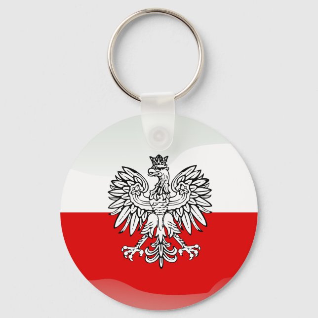 Polish glossy flag key ring (Front)