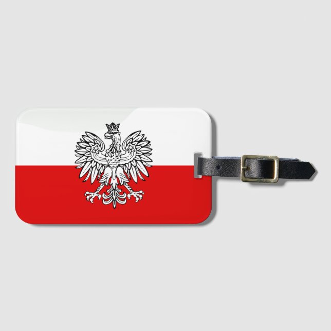 Polish glossy flag luggage tag (Front Horizontal)