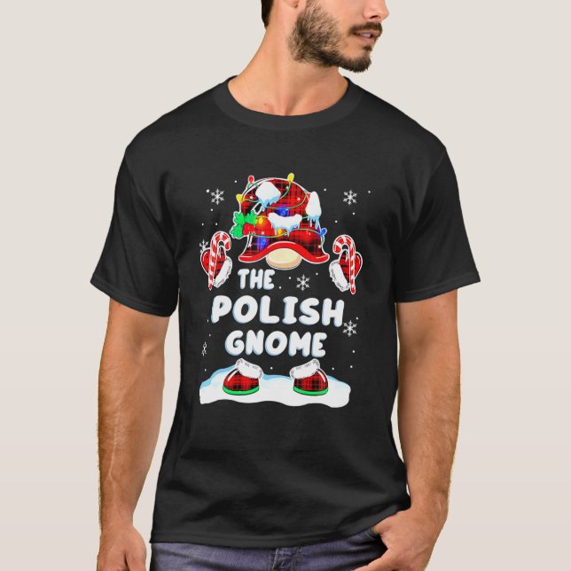 Polish Gnome Red Plaid Gnomies Matching Family Chr T-Shirt (Front)