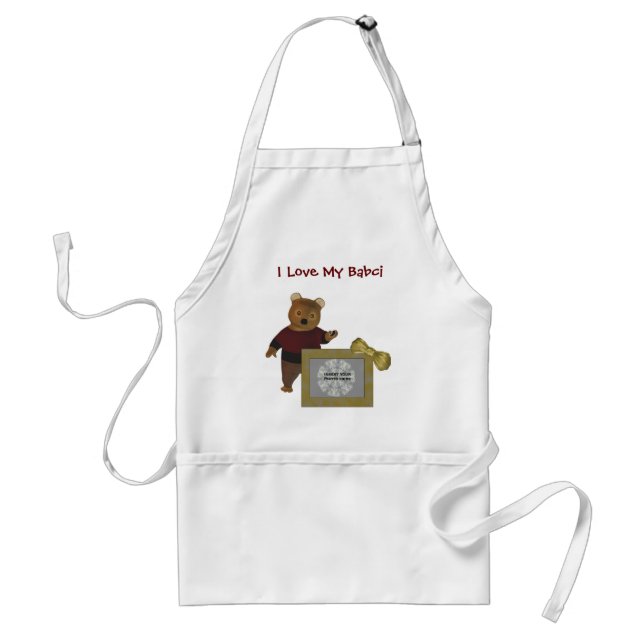 Polish Grandmother I Love Babci Bear Photo Standard Apron (Front)