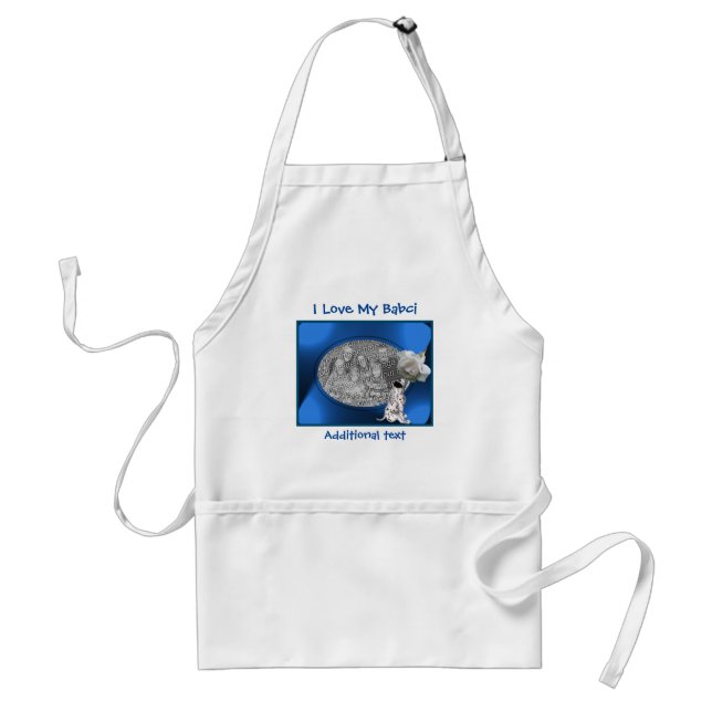 Polish Grandmother I Love Babci Puppy Photo Standard Apron (Front)