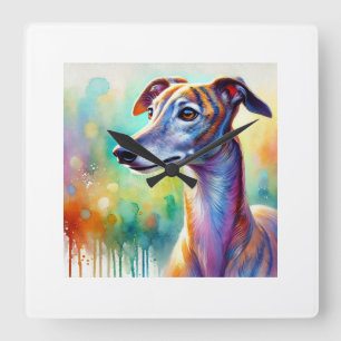 Polish Greyhound Chart Polski 120724AREF117 - Wate Square Wall Clock