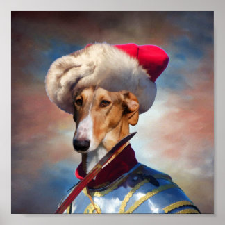 Polish Greyhound-Chart Polski Hussar Canvas Print
