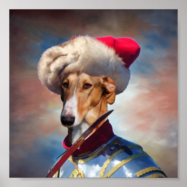 Polish Greyhound-Chart Polski Hussar Canvas Print (Front)