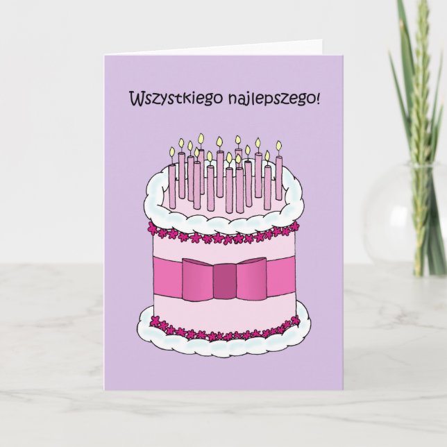 Polish Happy Birthday Wszystkiego Najlepszego Card (Front)