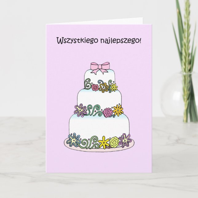 Polish Happy Birthday Wszystkiego Najlepszego Card (Front)