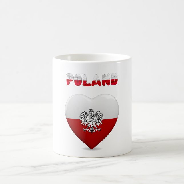 Polish heart flag coffee mug (Center)