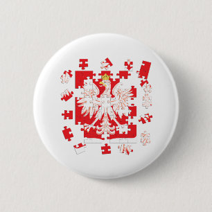 Polish Heritage Puzzle 6 Cm Round Badge