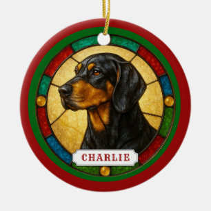 Polish Hunting Dog Ceramic Circle Ornament