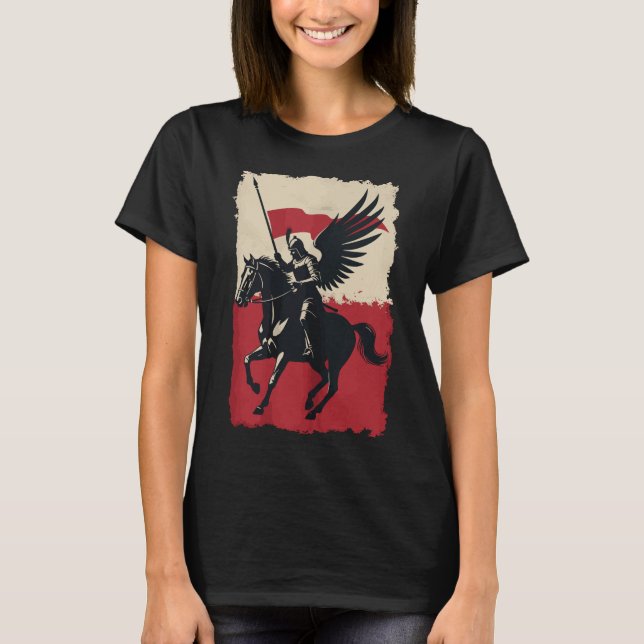 Polish Hussar Flag Warrior T-Shirt (Front)