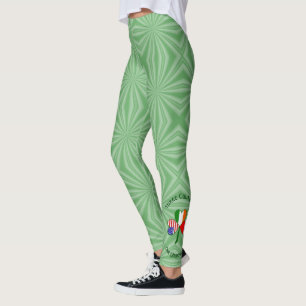 Polish Irish American Shamrock Flag Personalised  Leggings