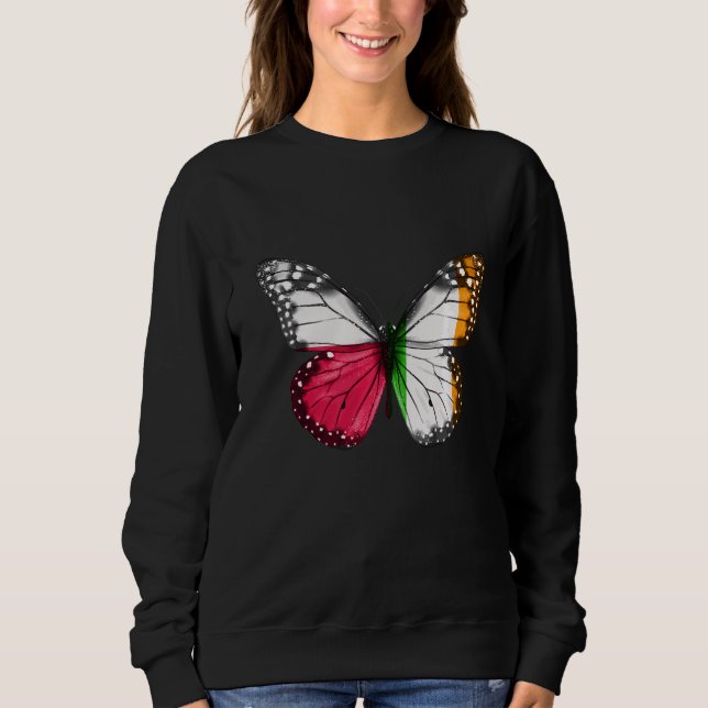 Polish Irish Flag Butterfly Sweatshirt (Front)