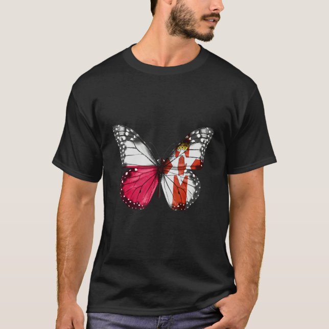 Polish Irish Flag Butterfly T-Shirt (Front)