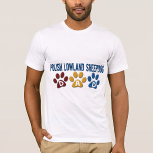 POLISH LOWLAND SHEEPDOG Dad Paw Print 1 T-Shirt