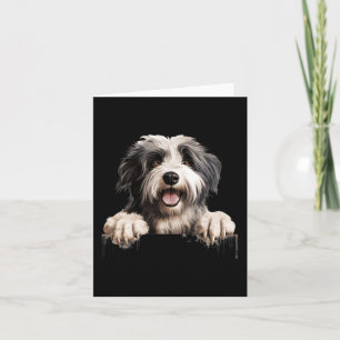 Polish Lowland Sheepdog Dog Mum Dad Peeking Puppy Card