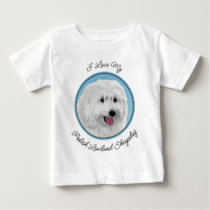 Polish Lowland Sheepdog Painting - Dog Art Baby T-Shirt