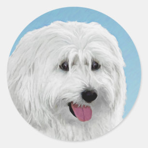 Polish Lowland Sheepdog Painting - Dog Art Classic Round Sticker