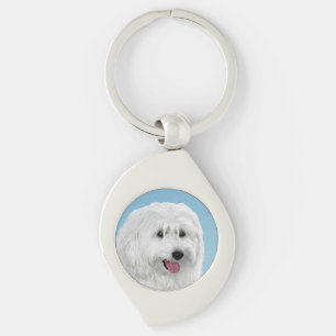 Polish Lowland Sheepdog Painting - Dog Art Key Ring