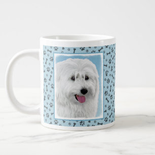Polish Lowland Sheepdog Painting - Dog Art Large Coffee Mug