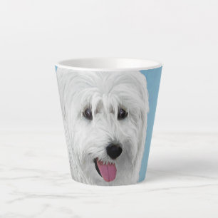 Polish Lowland Sheepdog Painting - Dog Art Latte Mug