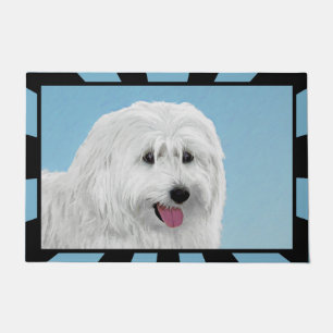 Polish Lowland Sheepdog Painting - Original Dog Ar Doormat