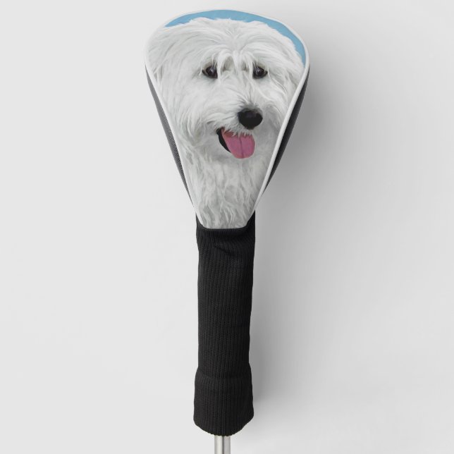 Polish Lowland Sheepdog Painting - Original Dog Ar Golf Head Cover (Front)
