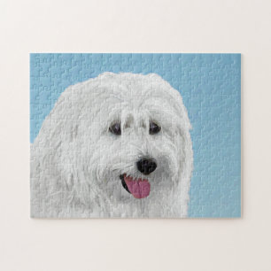 Polish Lowland Sheepdog Painting - Original Dog Ar Jigsaw Puzzle