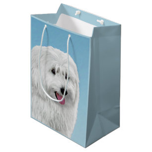 Polish Lowland Sheepdog Painting - Original Dog Ar Medium Gift Bag