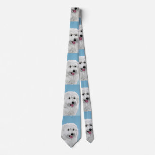 Polish Lowland Sheepdog Painting - Original Dog Ar Tie