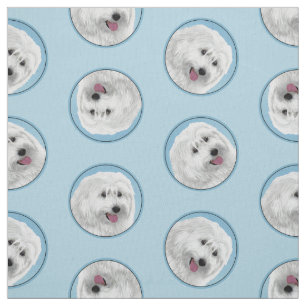 Polish Lowland Sheepdog Painting Original Dog Art Fabric