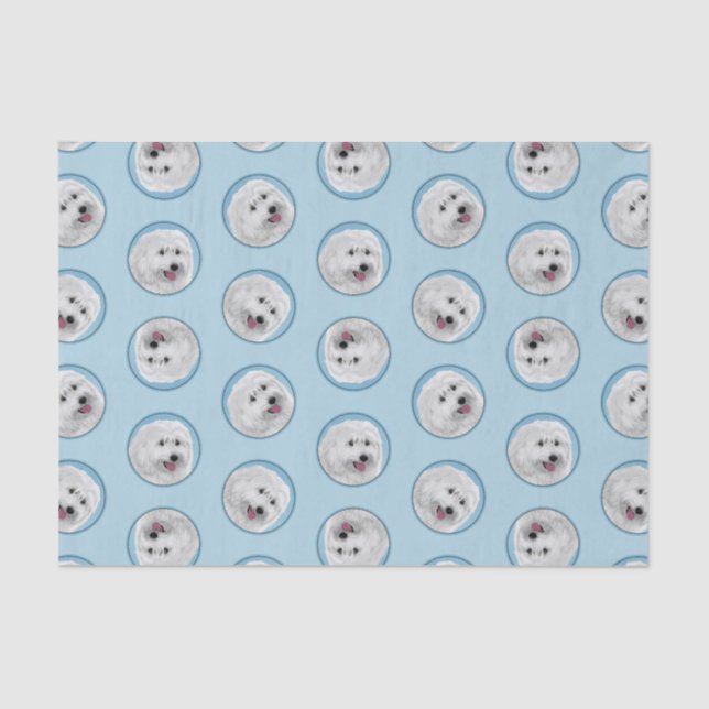 Polish Lowland Sheepdog Painting Original Dog Art Tissue Paper (Front)