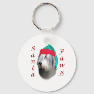 Polish Lowland Sheepdog Santa Paws Key Ring