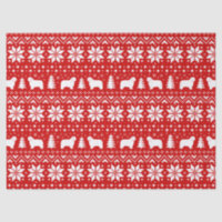 Polish Lowland Sheepdogs Christmas Pattern Red