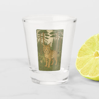 Polish Lynx Forest Folk Art Shot Glass
