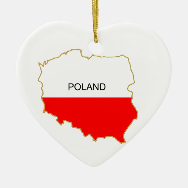 POLISH MAP CERAMIC TREE DECORATION (Front)