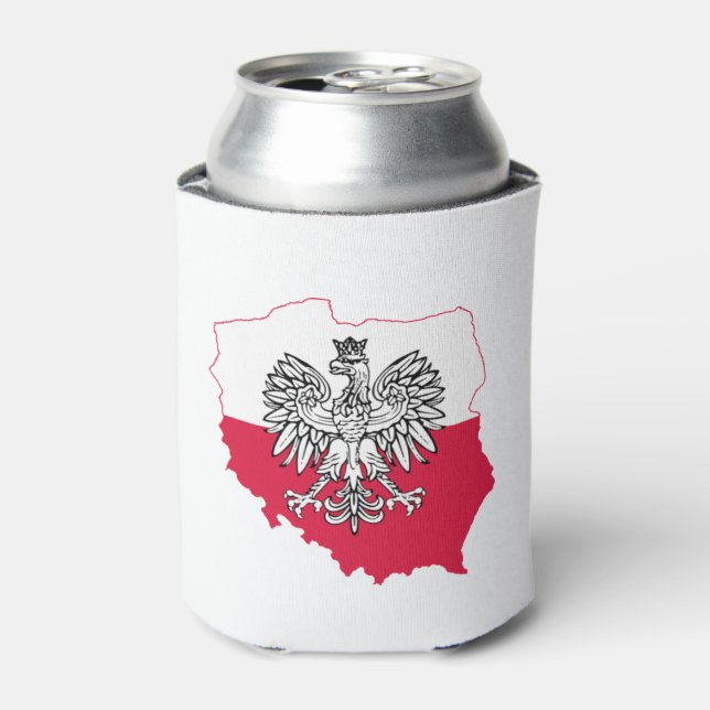 Polish Map Flag Beer Cooler (Can Front)